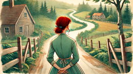 구부러진 길 앞에 서서